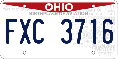 OH license plate FXC3716