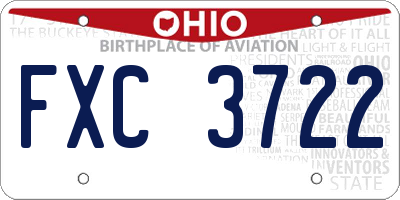 OH license plate FXC3722