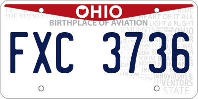 OH license plate FXC3736