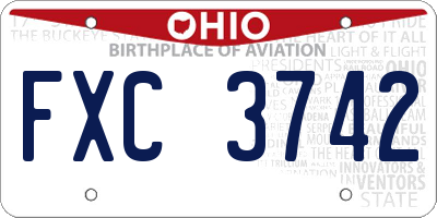 OH license plate FXC3742