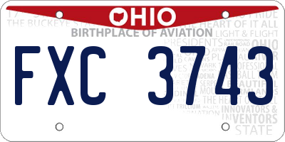 OH license plate FXC3743