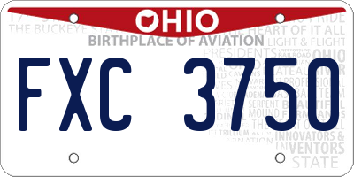 OH license plate FXC3750