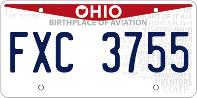 OH license plate FXC3755