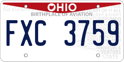 OH license plate FXC3759