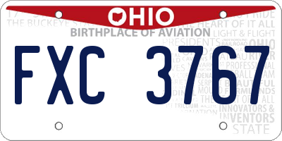 OH license plate FXC3767