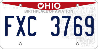OH license plate FXC3769