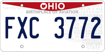 OH license plate FXC3772