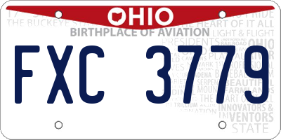 OH license plate FXC3779