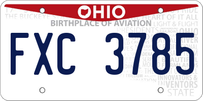 OH license plate FXC3785