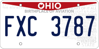 OH license plate FXC3787
