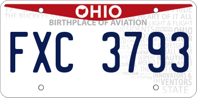 OH license plate FXC3793