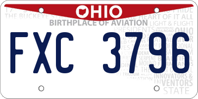 OH license plate FXC3796