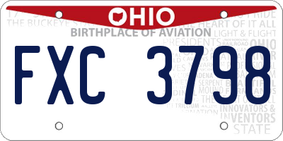 OH license plate FXC3798