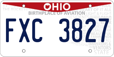 OH license plate FXC3827