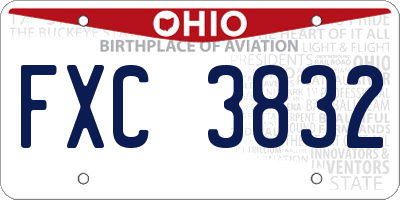 OH license plate FXC3832