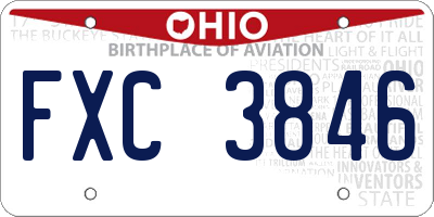OH license plate FXC3846