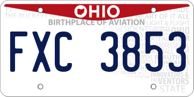 OH license plate FXC3853