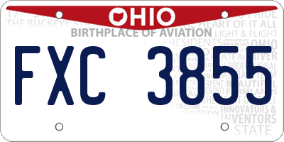 OH license plate FXC3855