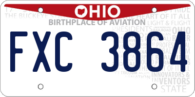 OH license plate FXC3864