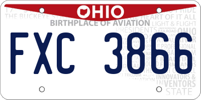 OH license plate FXC3866