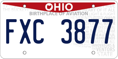 OH license plate FXC3877
