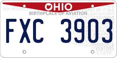 OH license plate FXC3903