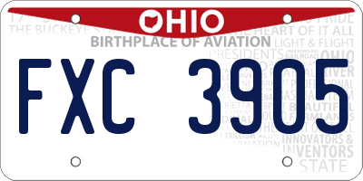 OH license plate FXC3905