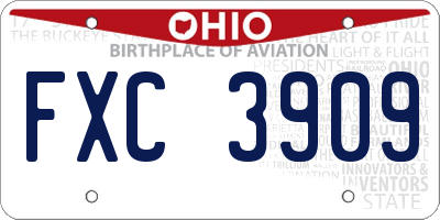 OH license plate FXC3909