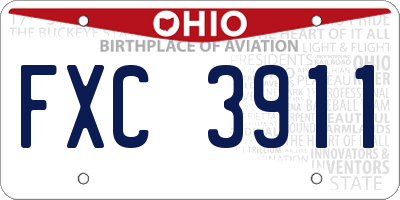 OH license plate FXC3911