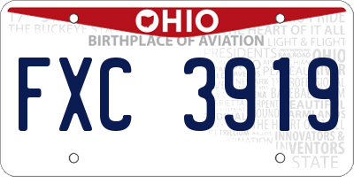 OH license plate FXC3919