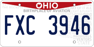 OH license plate FXC3946