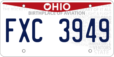 OH license plate FXC3949