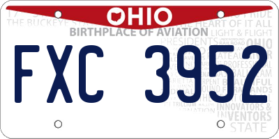 OH license plate FXC3952