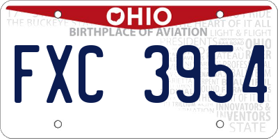 OH license plate FXC3954