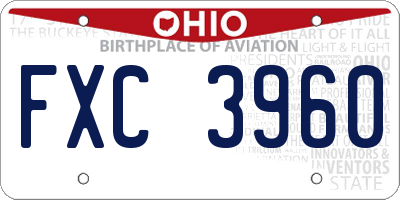 OH license plate FXC3960