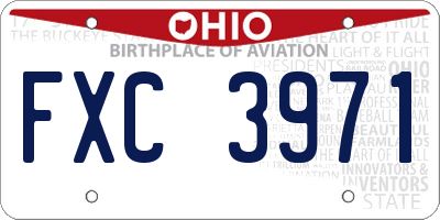 OH license plate FXC3971