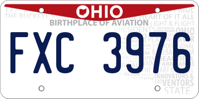 OH license plate FXC3976