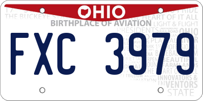 OH license plate FXC3979