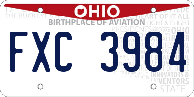 OH license plate FXC3984