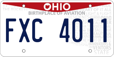 OH license plate FXC4011