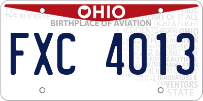 OH license plate FXC4013