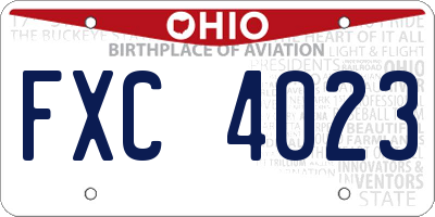 OH license plate FXC4023