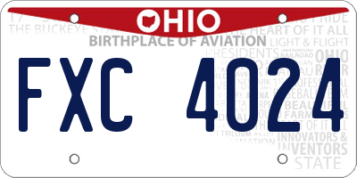 OH license plate FXC4024