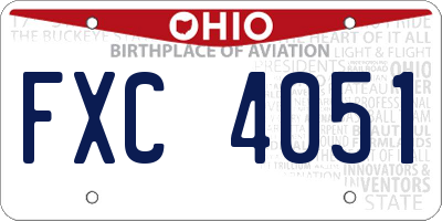 OH license plate FXC4051