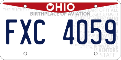 OH license plate FXC4059