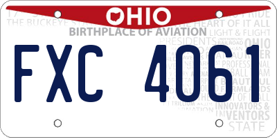 OH license plate FXC4061