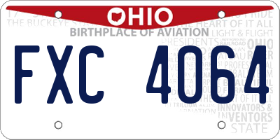 OH license plate FXC4064