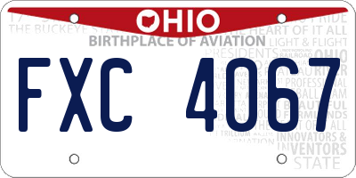 OH license plate FXC4067