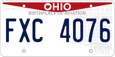 OH license plate FXC4076