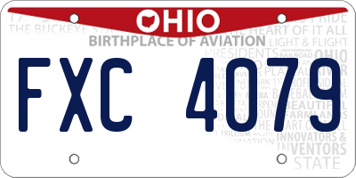 OH license plate FXC4079